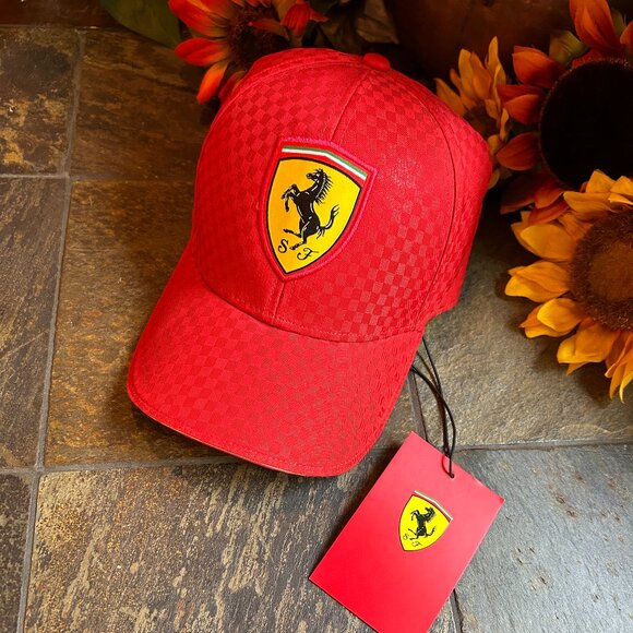 F1 Scuderia Ferrari New Race Check Cap (NWT) - Picture 2 of 11